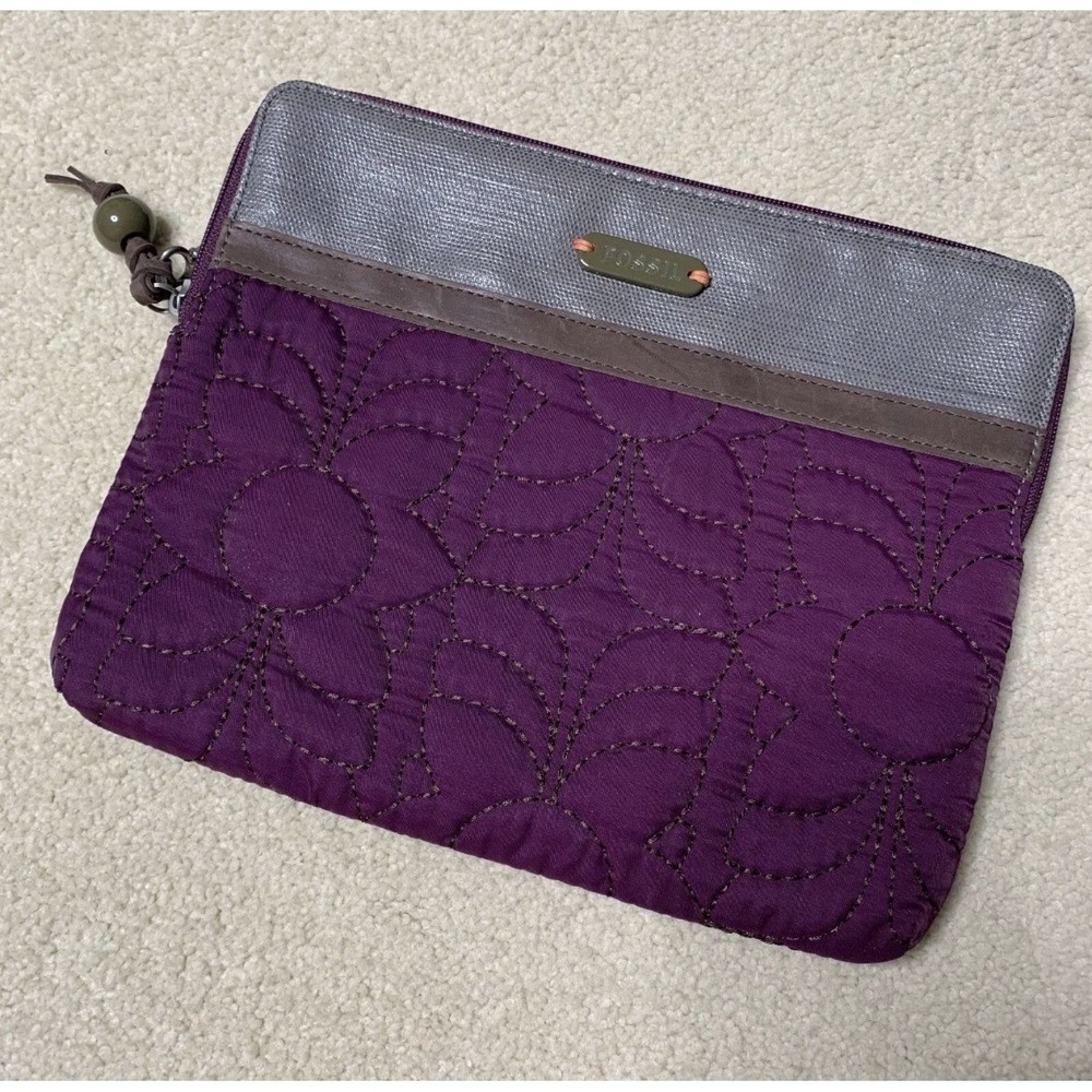 Fossil Key-Per Designer Floral Tablet Zip Case 10.5"x9" Multicolor